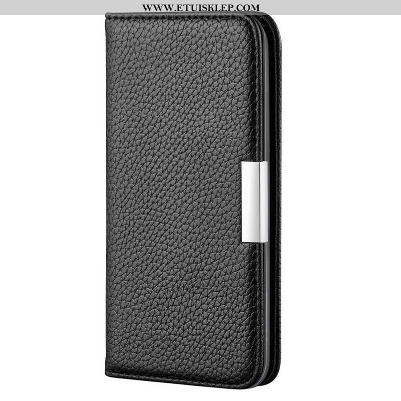 Etui Na Telefon do iPhone 13 Mini Etui Folio Liczi Ze Sztucznej Skóry Ultra Szykowny